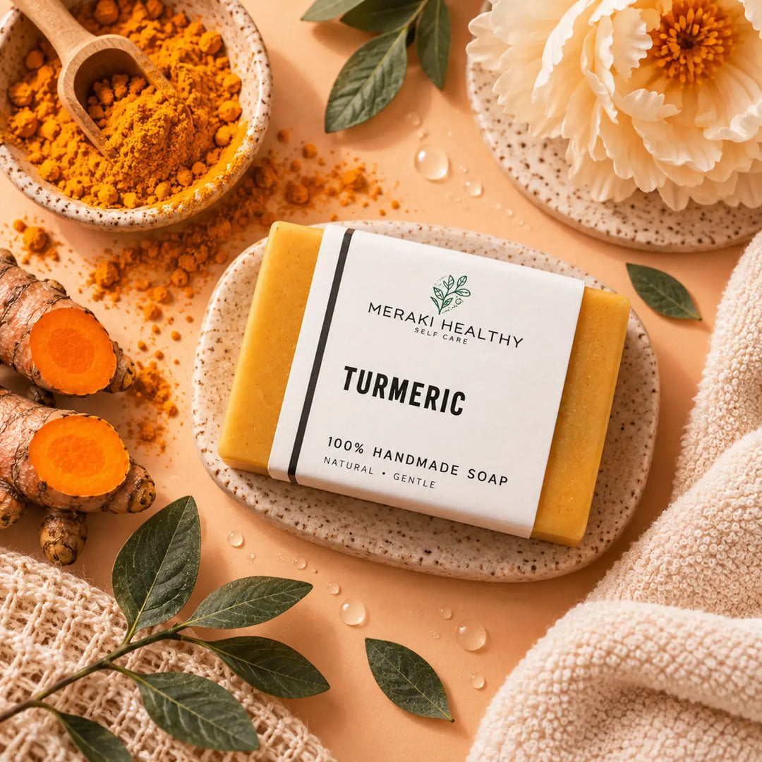Meraki Healthy Selfcare Turmeric Soap for face and body