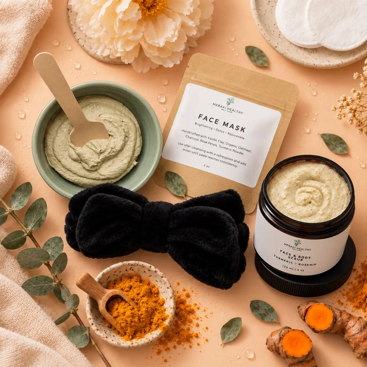 Meraki Healthy Selfcare Turmeric Glow Duo skincare set