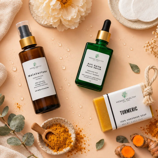 Set Facial Premium de Meraki Healthy Selfcare con seis productos de cuidado facial