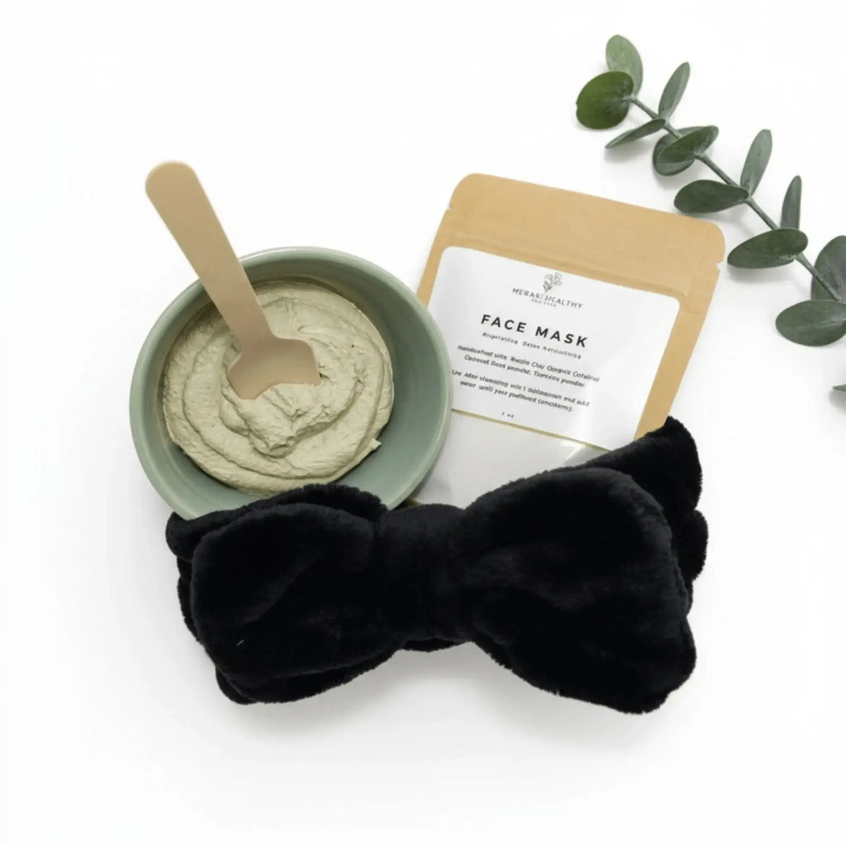Turmeric rose clay face mask with applicator for detoxifying pores and clearer skin