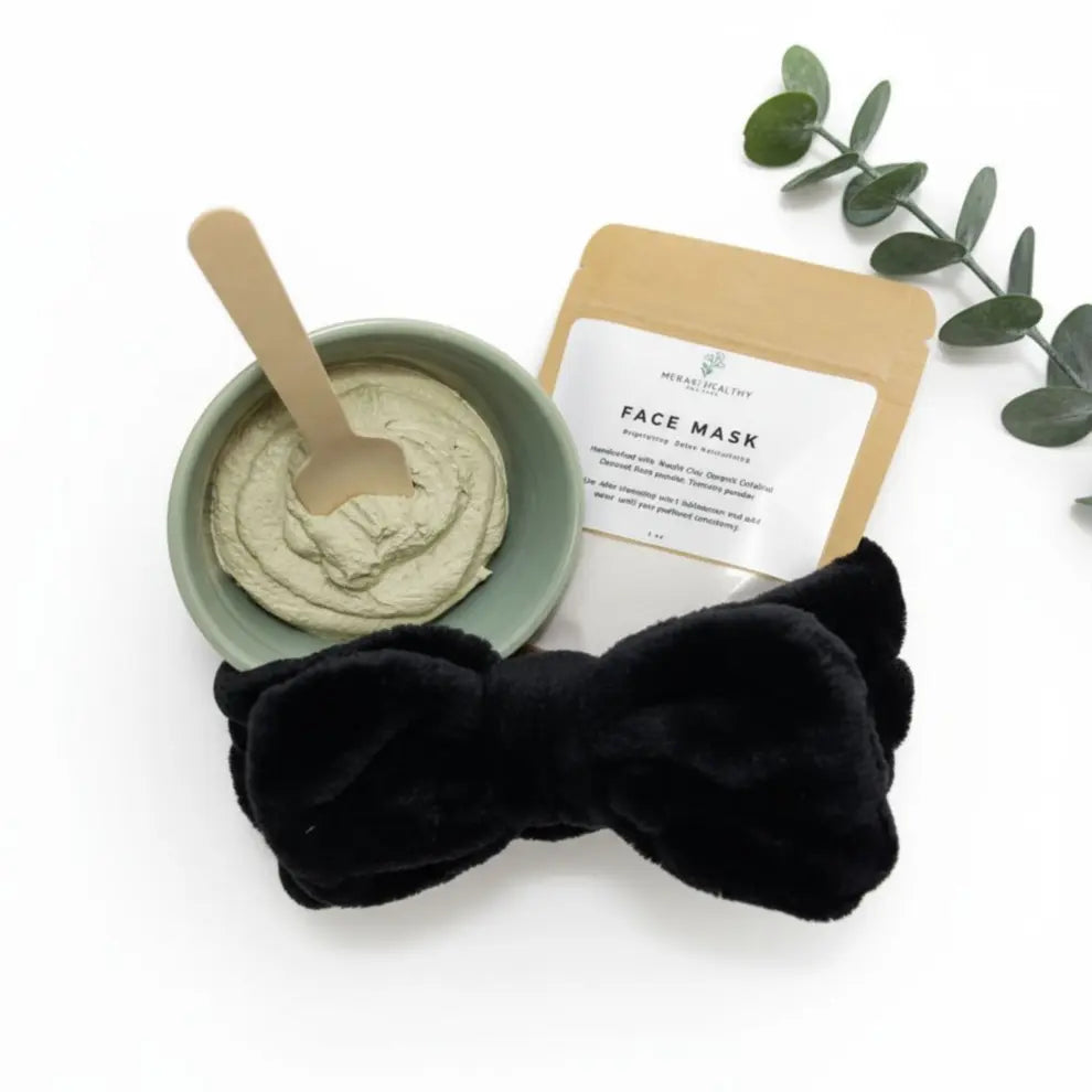 “Unboxed Meraki Healthy Luxury Skincare Gift Set showing soap, serum, and body mousse — handcrafted natural skincare products for glowing, healthy skin.”